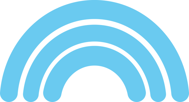 Simple blue rainbow. Transparent PNG clipart