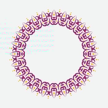 round linear narrow and wide frame in abstract oriental motif. Traditional elegant floral eastern ornament to decorate and design greeting card, certificate, wedding invitation, social media design vector