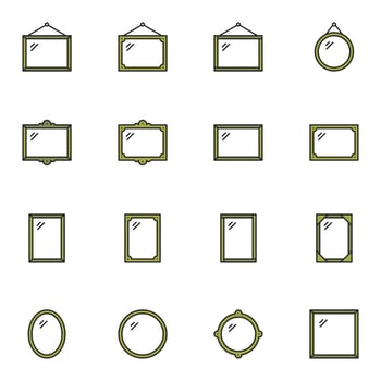 Frame Filled line Icon Set Vector