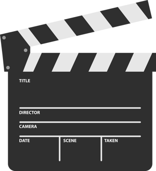 Design template of capperboard, slapstick, filmmaking device. Clapper board icon. png