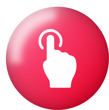 Press here button with realistic red emblem. Click here button icon for user interface. png