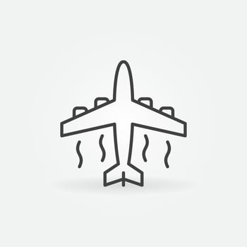 Plane vector thin line concept icon or symbol