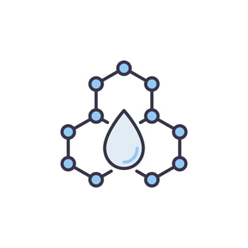 Water Drop with Molecule vector concept blue modern icon