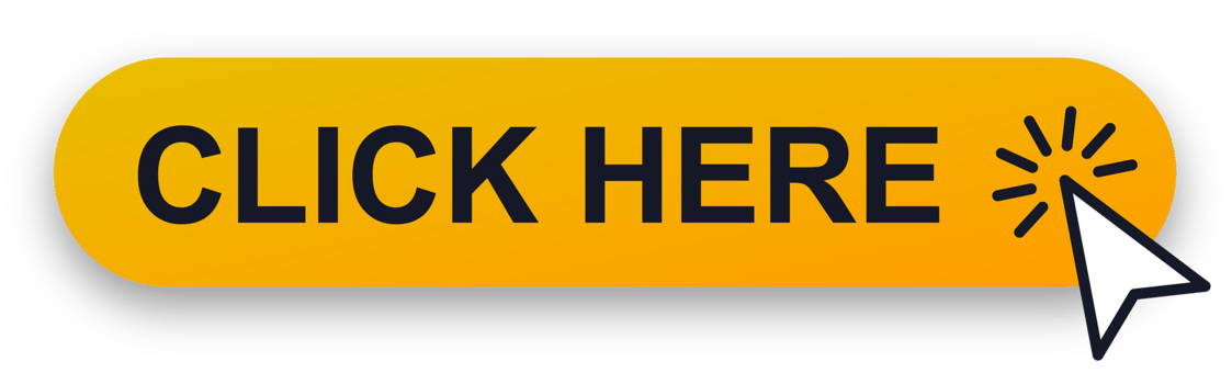 Click here button in yellow colors with pointer clicking. Click here web button illustration. png