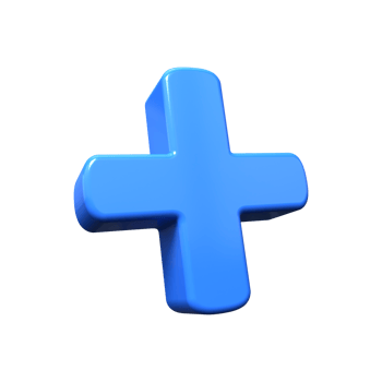 Blue plus sign 3d render png