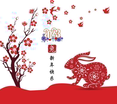 Happy lunar new year 2023, Vietnamese new year, Year of the Cat. vector