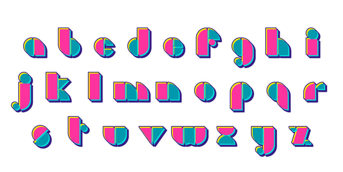 90s 80s Style Font. Bauhaus vector