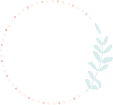 cute hand draw style pastel pink and blue spring tiny little flower and leaf wreath png