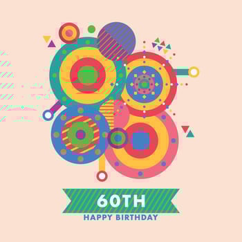 Retro 60th Birthday Greeting Card vector