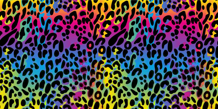 Rainbow leopard seamless pattern. vector