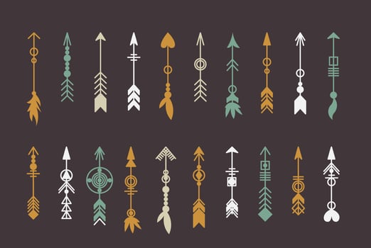 Tribal arrow set. vector