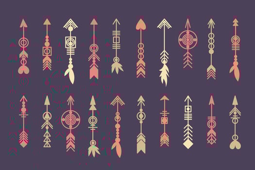 Tribal arrow set. vector