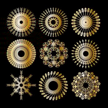 Gold Mandala ornament. vector