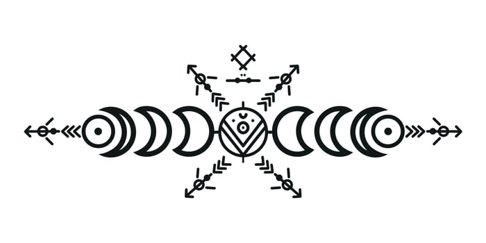 Set of Tribal style ornaments and arrows. vector