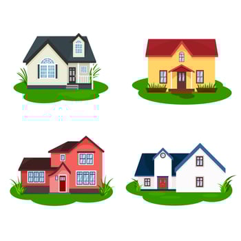 Set of modern houses vector