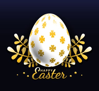 Gold easter egg beautiful pattern, vector, Illustration. vector