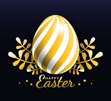 Gold easter egg beautiful pattern, vector, Illustration. vector