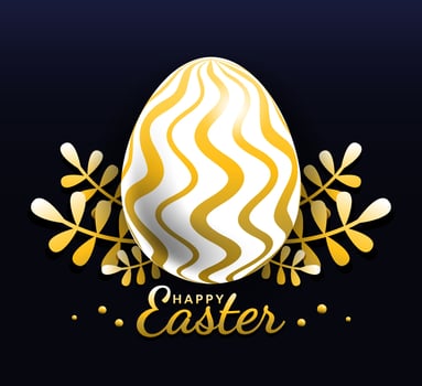 Gold easter egg beautiful pattern, vector, Illustration. vector