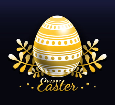 Gold easter egg beautiful pattern, vector, Illustration. vector