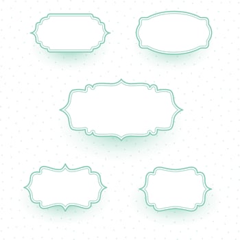 pastel colors wedding label frames set vector