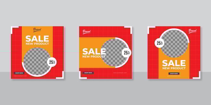Minimalist promotion square web banner for social media furniture or fashion sale vector