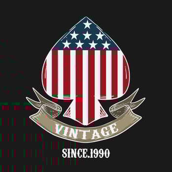 illustration vector of ace spades,american vintage graphic design perfect for print,etc