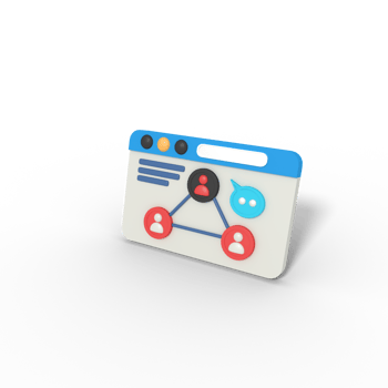 3d illustration of networking website profile png