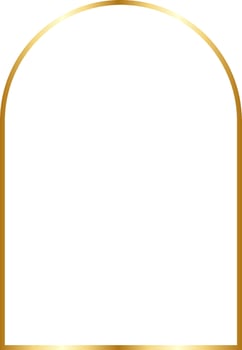 Semi Oblong Gold Border Frame Vector