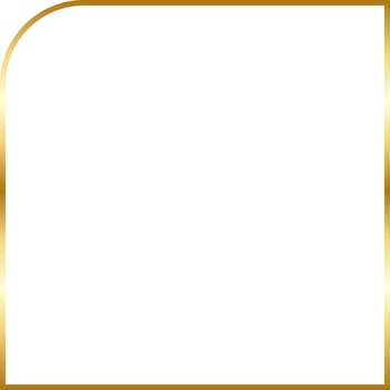 Round Square Aesthetic Gold Border Frame Vector