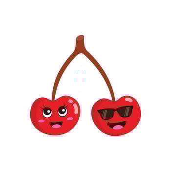 Cherry cute character vector