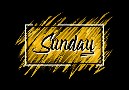 Sunday Illustration Vector Grunge Gold