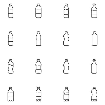 Bottle Line Icon Set Vector