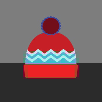 A simple design of a Hygge specific item-a red and blue cap vector