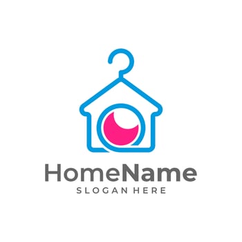 Laundry Home Logo Vector Icon Illustration. Laundry logo design template