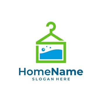 Laundry Home Logo Vector Icon Illustration. Laundry logo design template