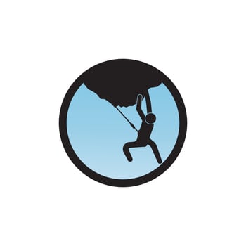 rock climbing icon vector