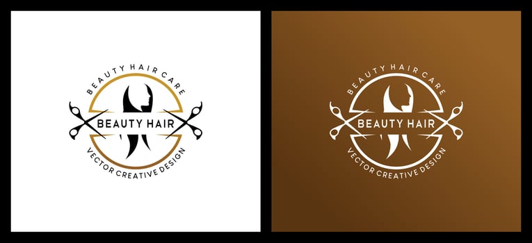 Simple vintage style minimalist hair salon logo design vector