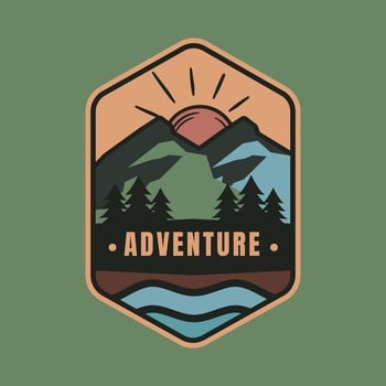 vintage hand drawn adventure badge, perfect for logo, t-shirts, apparel and other merchandise vector