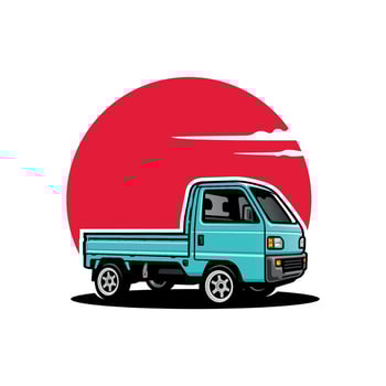 japan mini truck illustration vector