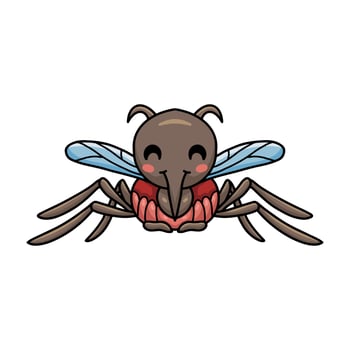 Cute little mosquito cartoon posing vector