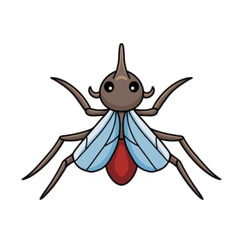 Cute little mosquito cartoon posing vector