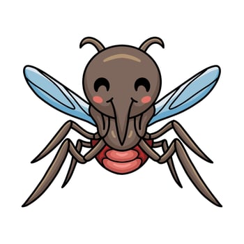 Cute little mosquito cartoon posing vector