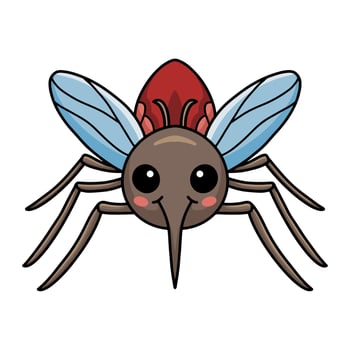 Cute little mosquito cartoon design vector