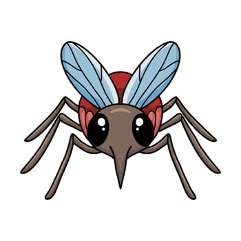 Cute little mosquito cartoon posing vector