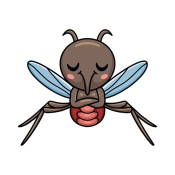 Cute little mosquito cartoon design vector