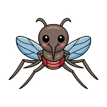 Cute little mosquito cartoon design vector