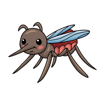 Cute little mosquito cartoon posing vector