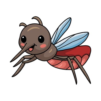 Cute little mosquito cartoon posing vector