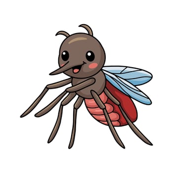 Cute little mosquito cartoon posing vector