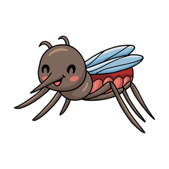 Cute little mosquito cartoon posing vector